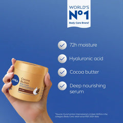 NIVEA Cocoa Butter Body Cream for Dry Skin - 16oz: Aluminum & Dye-Free Moisturizer with Vitamin E for Whole Body