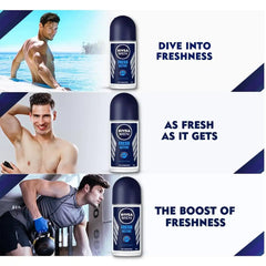 Nivea Men Anti Perspirant Roll On, Fresh Active 1.7oz (3 Pack)