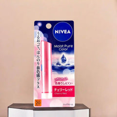 Nivea Japan Moist Pure Color Lip Balm SPF20 PA+ - Cherry Red - 0.12 oz - Moisture, Color, and SPF—Your Lips’ New Happy Place