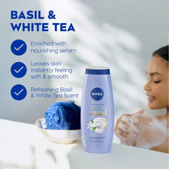 Nivea Basil and White Tea Refreshing Body Wash for Dry Skin - 20 fl oz: Paraben-Free, Liquid, Whole Body, Squeeze Bottle