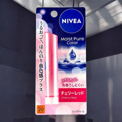 Nivea Japan Moist Pure Color Lip Balm SPF20 PA+ - Cherry Red - 0.12 oz - Moisture, Color, and SPF—Your Lips’ New Happy Place