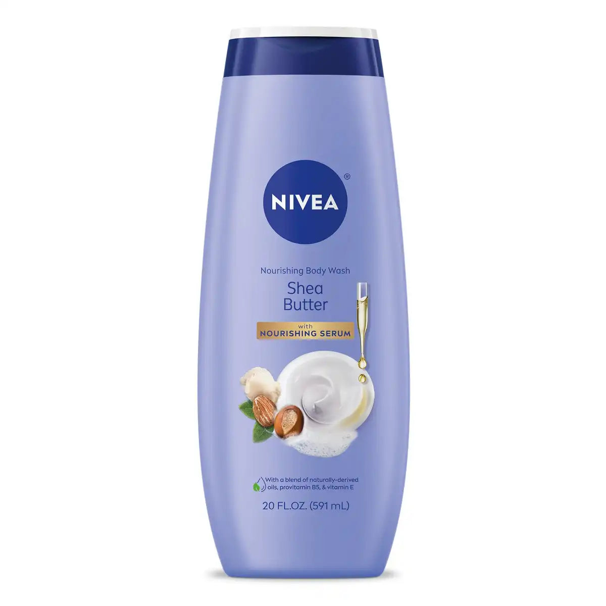 Nivea Shea Butter Nourishing Body Wash for Dry Skin - 20 fl oz: Paraben-Free, Liquid, Whole Body Use, Squeeze Bottle