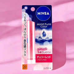 Nivea Japan Moist Pure Color Lip Balm SPF20 PA+ - Cherry Red - 0.12 oz - Moisture, Color, and SPF—Your Lips’ New Happy Place