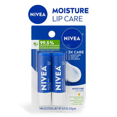 Nivea Moisturizing Lip Balm - 0.34oz/2pk: Paraben-Free, Mineral Oil-Free, Contains Vitamin E, Contains Shea Butter