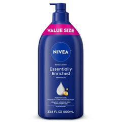 NIVEA Essentially Enriched Body Lotion for Dry Skin Scented - 33.8 fl oz: Moisturizing, Nourishing, Pump Bottle