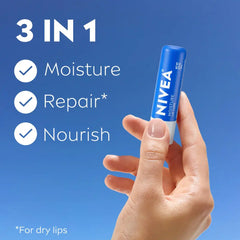 Nivea Moisturizing Lip Balm - 0.34oz/2pk: Paraben-Free, Mineral Oil-Free, Contains Vitamin E, Contains Shea Butter