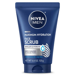 NIVEA Men Maximum Hydration Deep Cleaning Face Scrub with Aloe Vera - 4.4oz: Basic Cleansing, Soothing, For Dry Skin
