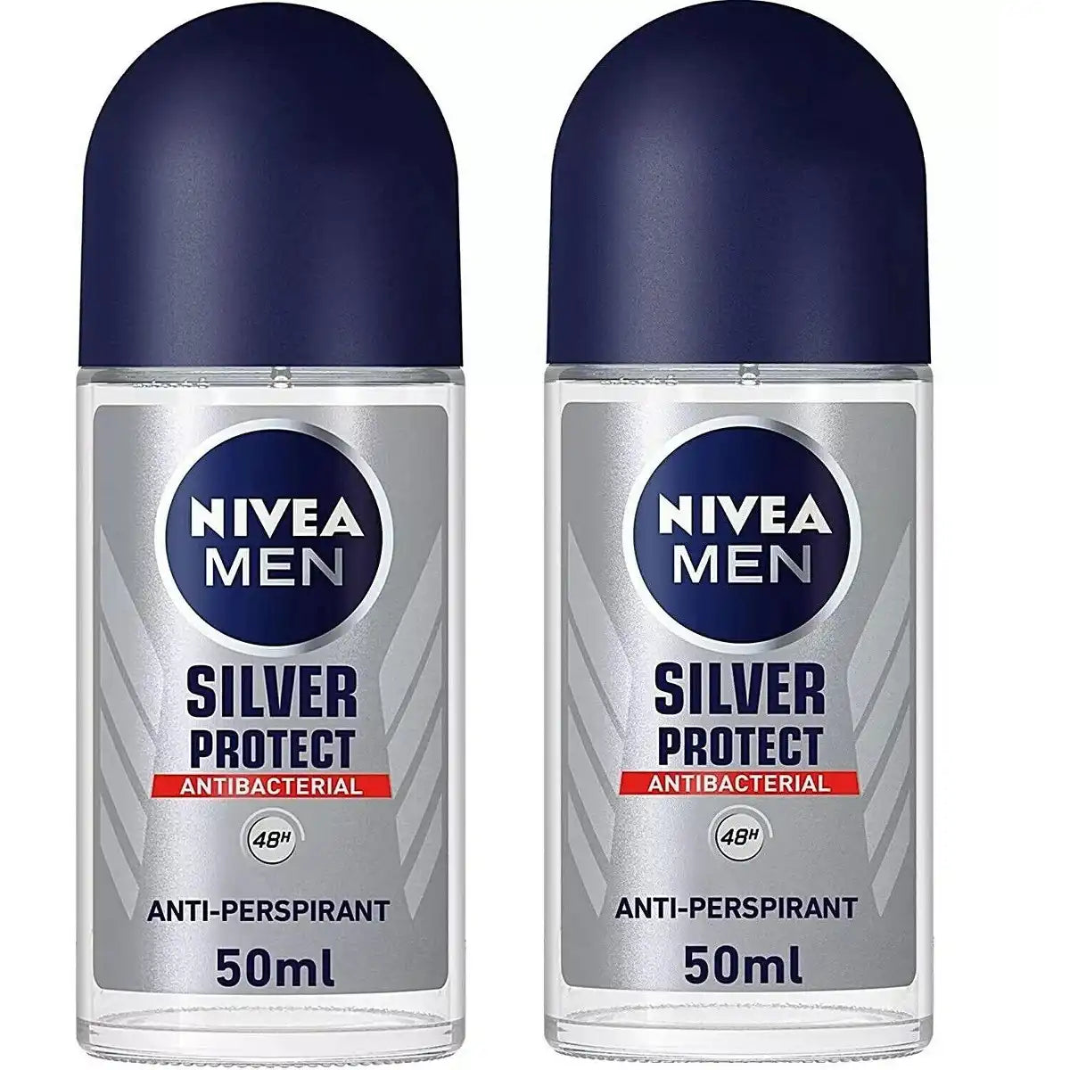 Nivea Silver Protect Deodorant Roll On for Men 50 ml (2 Pack)