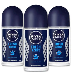 Nivea Men Anti Perspirant Roll On, Fresh Active 1.7oz (3 Pack)