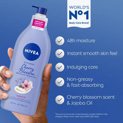Nivea Oil Infused Body Lotion with Cherry Blossom and Jojoba Oil - 16.9 fl oz: Paraben-Free, For Normal & Dry Skin, Whole Body Application
