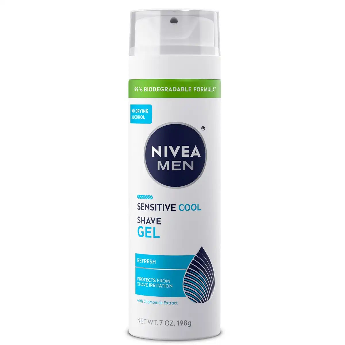NIVEA Men Cooling Shave Gel for Sensitive Skin - 7oz: Face, All Hair Types, Paraben-Free, 1-Pack